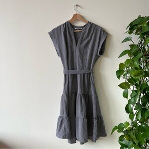 Tiered Babydoll Blue and White Striped Dress Coastal Boutique Medium